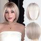 Ash Blonde Bob Wig for White Women with Bangs, Glueless Lace Front Short Wig, Protein Synthetic Fiber, 12 Inch Heat Resistant Natural Look Lightweight Daily Wig